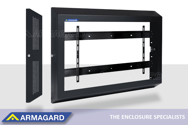 Ligature resistant TV enclosure's sloped design