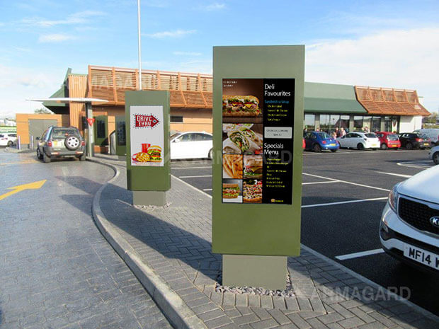 outdoor digital signage drive thru