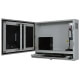 Open 32" rugged PC enclosure workstation, showing an integrated monitor, PC, keyboard, and mouse