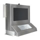 Right-facing view of the ATEX computer system with integrated keyboard and mounting brackets