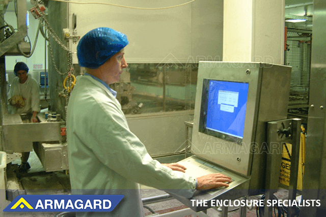 Food worker using an Armagard 316 computer cabinet