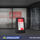 View the Digital A-frame sign in-situ outside a bank