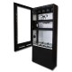 Digital signage enclosure side view with open door