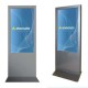 LCD digital signage views from front and side of unit 