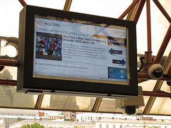 Armagard LCD enclosure installed at a river boat terminal