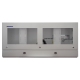 Closed, front facing dustproof dual monitor enclosure