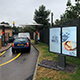 Dual exterior digital menu board installation for McDonald's drive-thru lane