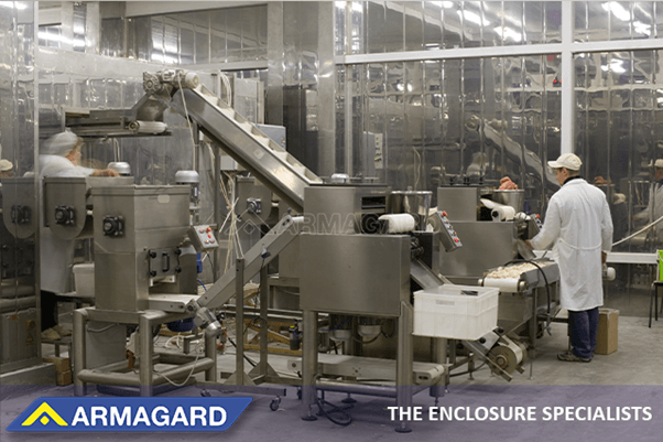 Workers on a food processing floor.