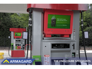 Dual-sided gas pump digital signage from Armagard