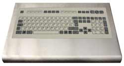 Stainless steel keyboard with integrated button mouse [SKBE-BM product image]