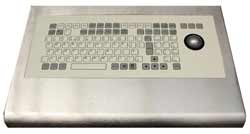 Stainless steel keyboard with integrated track ball mouse [SKBE-TB product image]