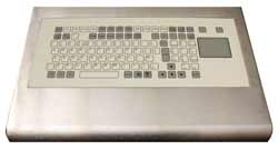 Stainless steel keyboard with integrated touch-pad mouse [SKBE-TP product image]