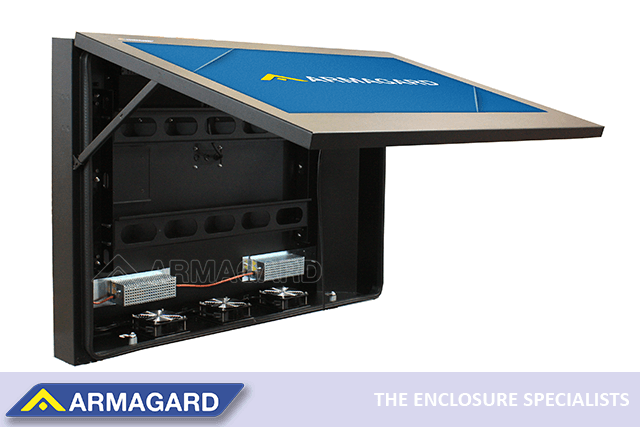 LCD/LED screen enclosure with clamshell design provides businesses with the easiest digital signage on the market