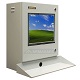 PENC-300 PC Enclosure with keyboard tray view from right side
