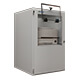 A floorstanding printer enclosure with large laser printer and open printout flap