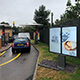 Dual Samsung outdoor display totem with two OH screens installed for McDonald's drive-thru lane