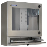 Waterproof industrial computer enclosure built for wet and sanitary manufacturing areas