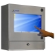 Left facing waterproof touch screen PC enclosure, closed view