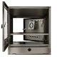 Stainless Steel PC Enclosure – view with front and rear access doors open | SENC-800 [product image]