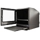 Stainless Steel PC Enclosure view door and keyboard tray open| SENC-800 [product image]