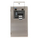 Front view of NEMA 4X stainless steel printer enclosure with label window open