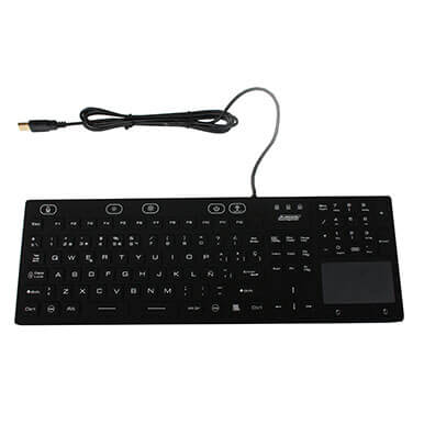 Waterproof keyboard with touchpad