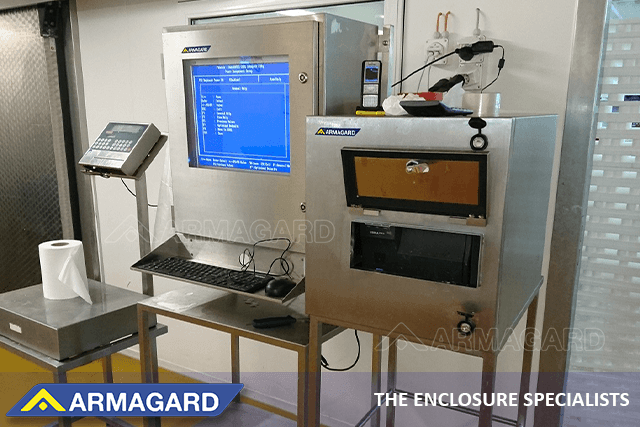 Armagard's NEMA 4X PC enclosures and NEMA 4X printer enclosures on stands