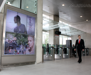 Cable car outdoor digital signage