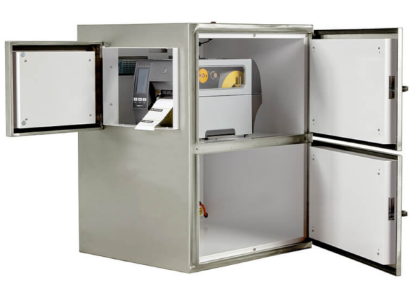 A cold storage printer solution integrated with a Zebra 400 series industrial printer 