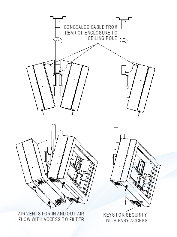 digital signage screen hanging diagram