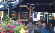 TV outdoors in a pub